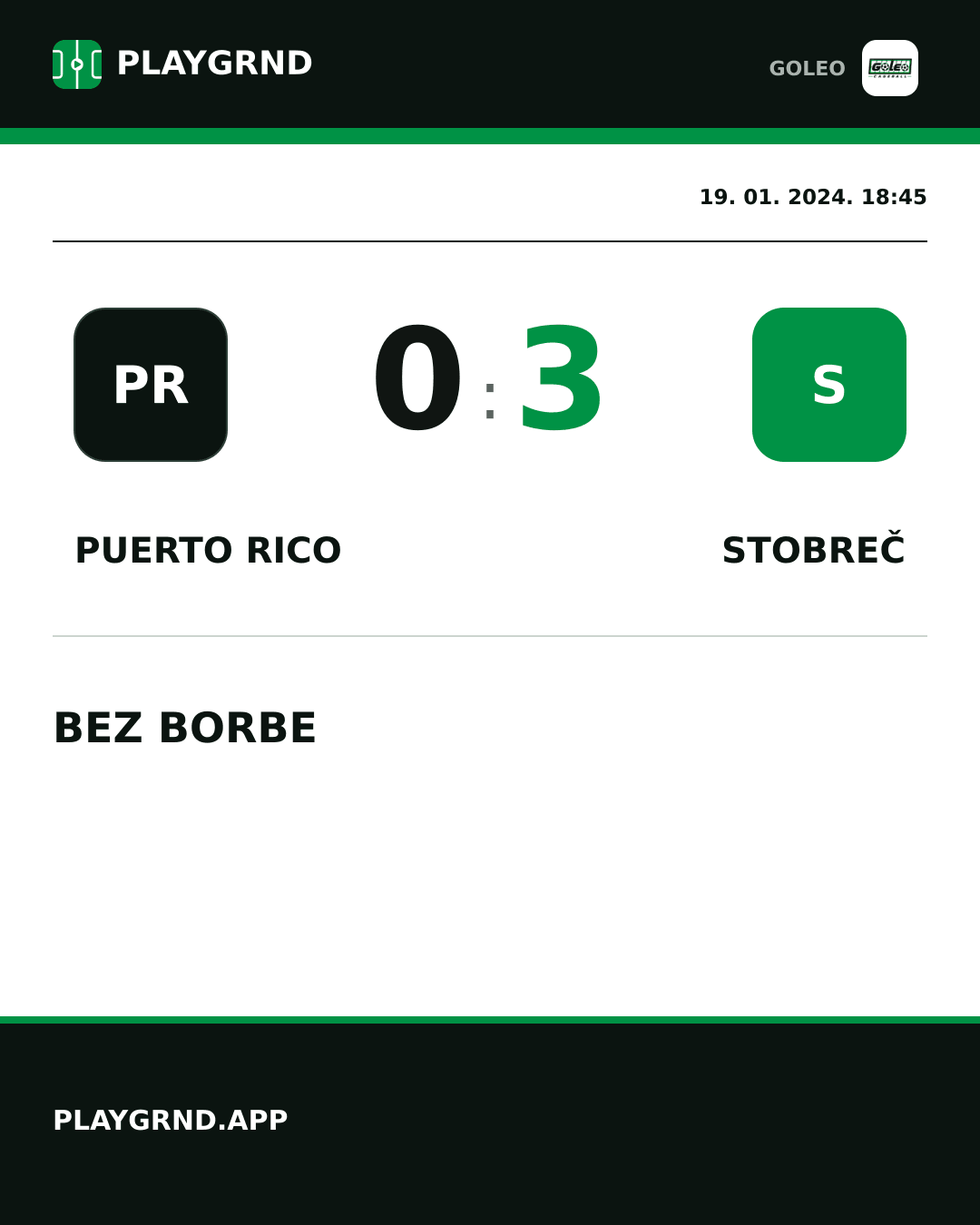 Instagram slika: Puerto rico 0:3 Stobreč