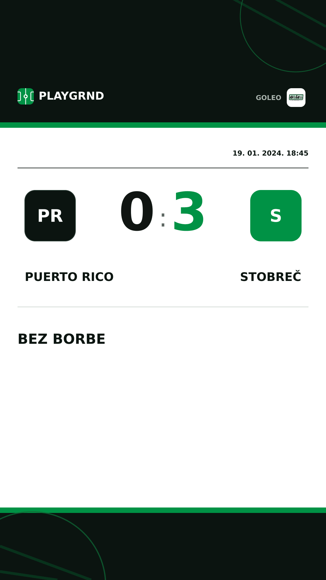 Instagram slika: Puerto rico 0:3 Stobreč