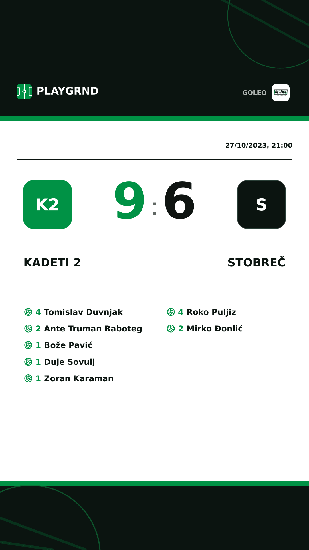 Instagram artwork: Kadeti 2 9:6 Stobreč