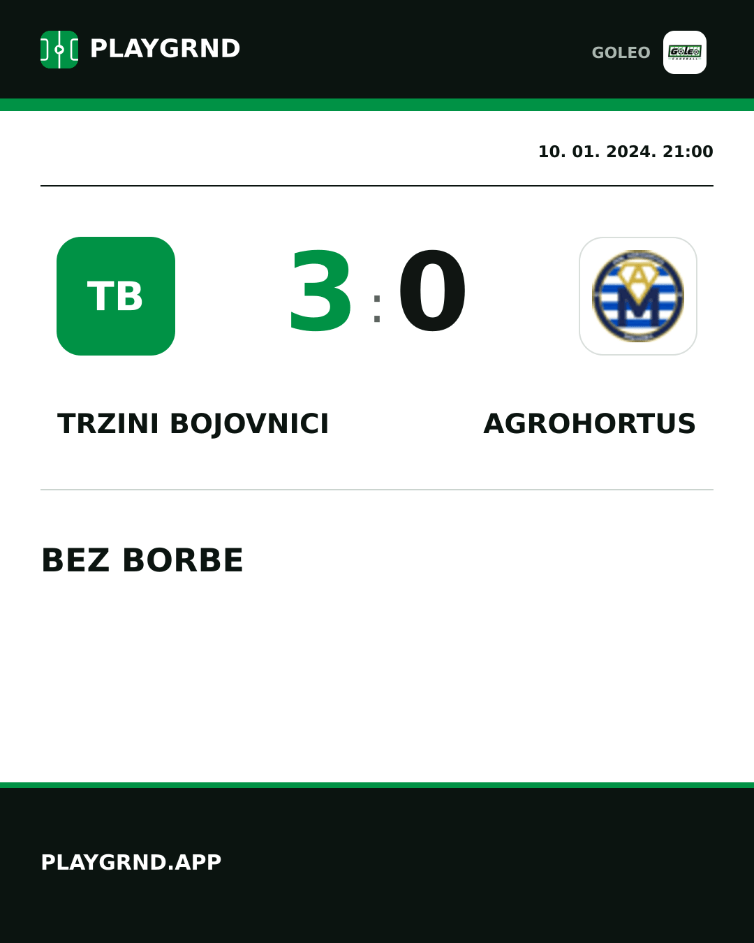 Instagram slika: Trzini bojovnici 3:0 Agrohortus
