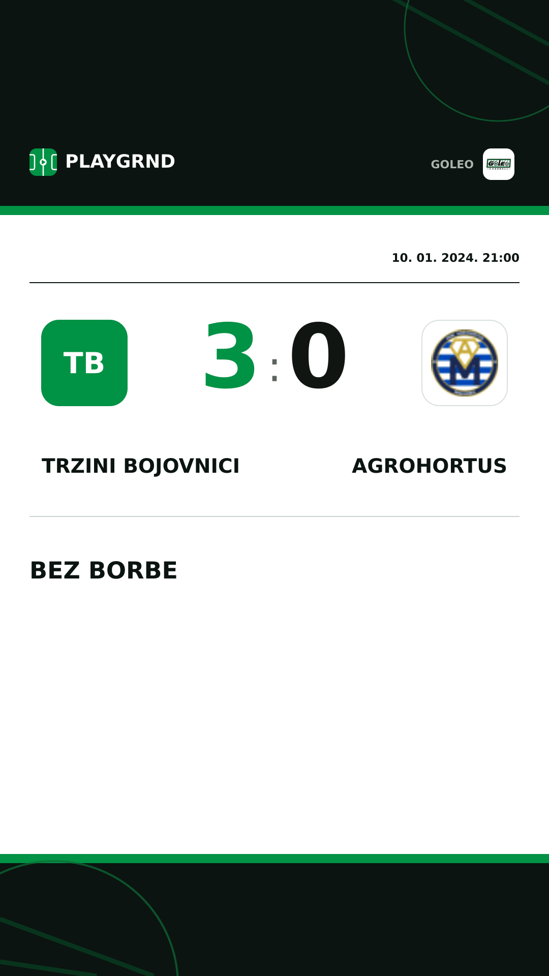 Instagram slika: Trzini bojovnici 3:0 Agrohortus