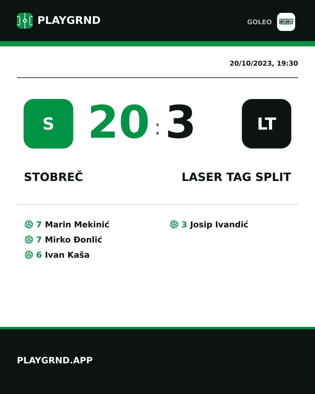 Instagram artwork: Stobreč 20:3 Laser tag Split