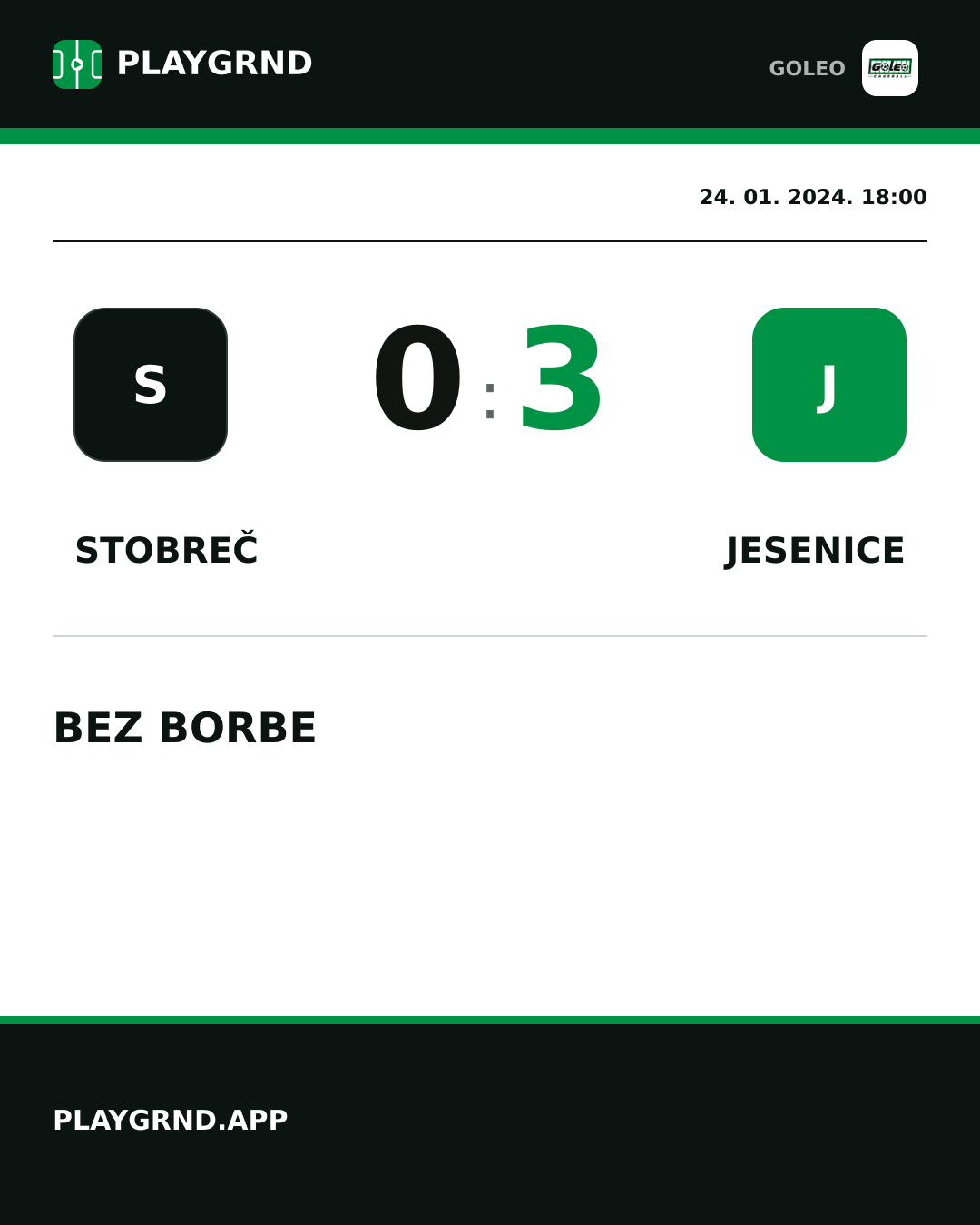 Instagram slika: Stobreč 0:3 Jesenice