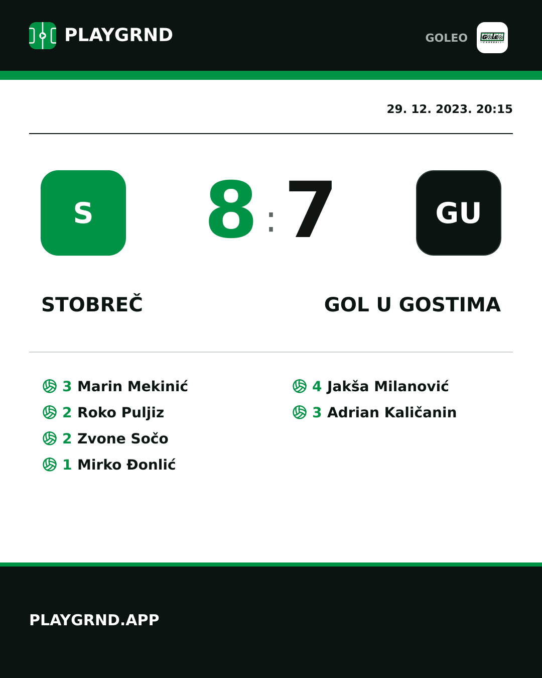 Instagram slika: Stobreč 8:7 Gol u gostima