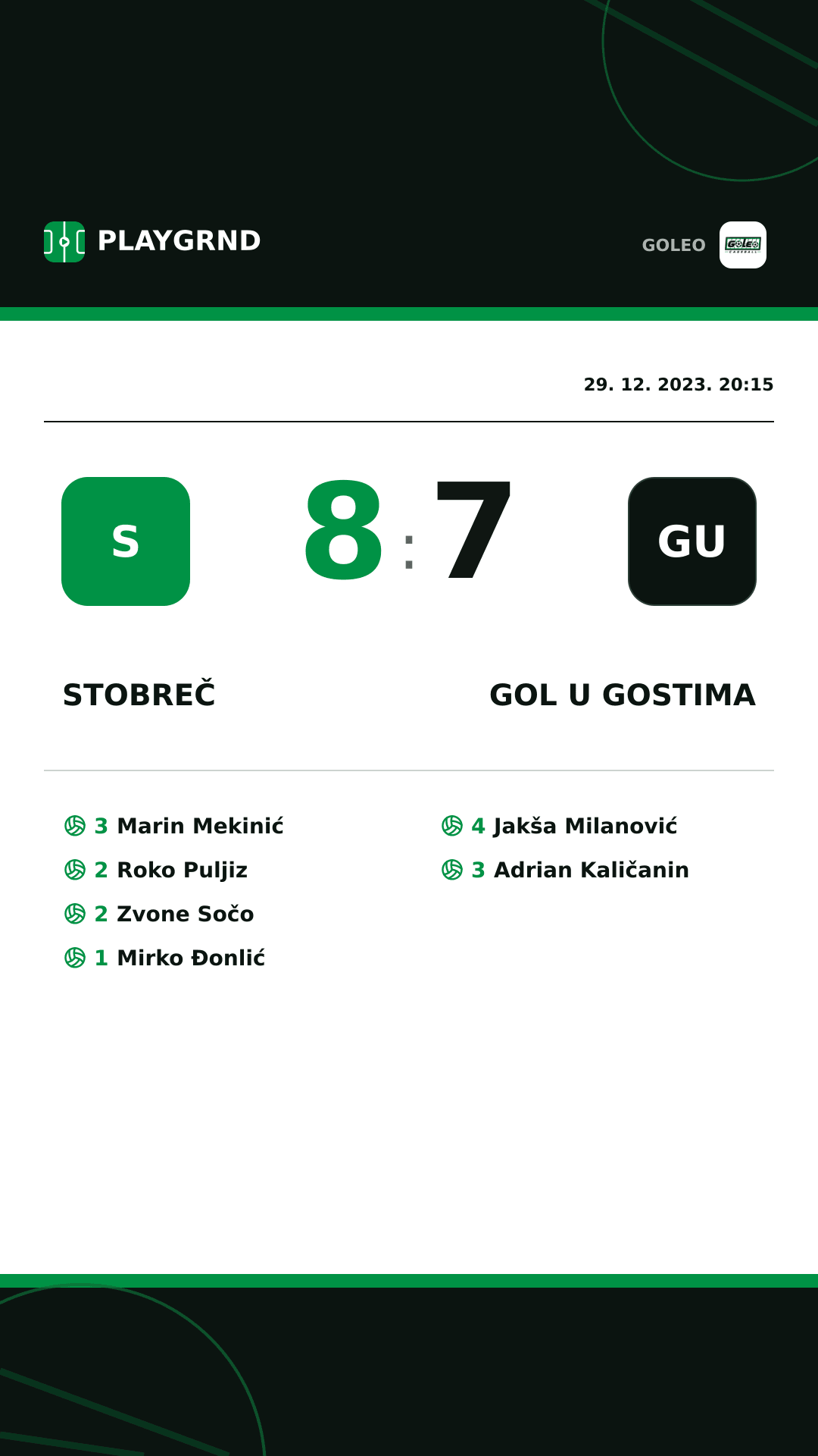 Instagram slika: Stobreč 8:7 Gol u gostima