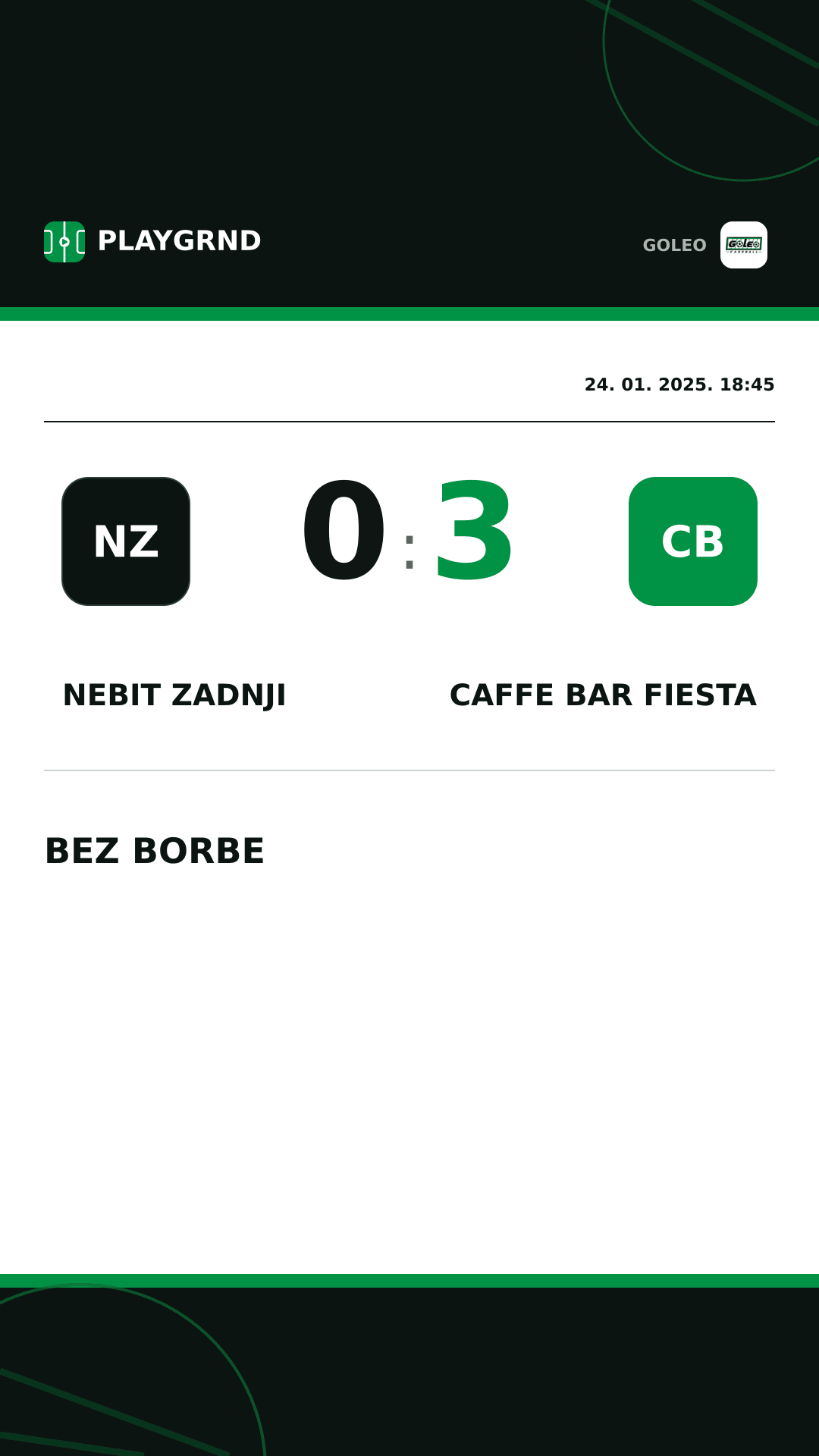 Instagram slika: Nebit zadnji 0:3 Caffe bar Fiesta