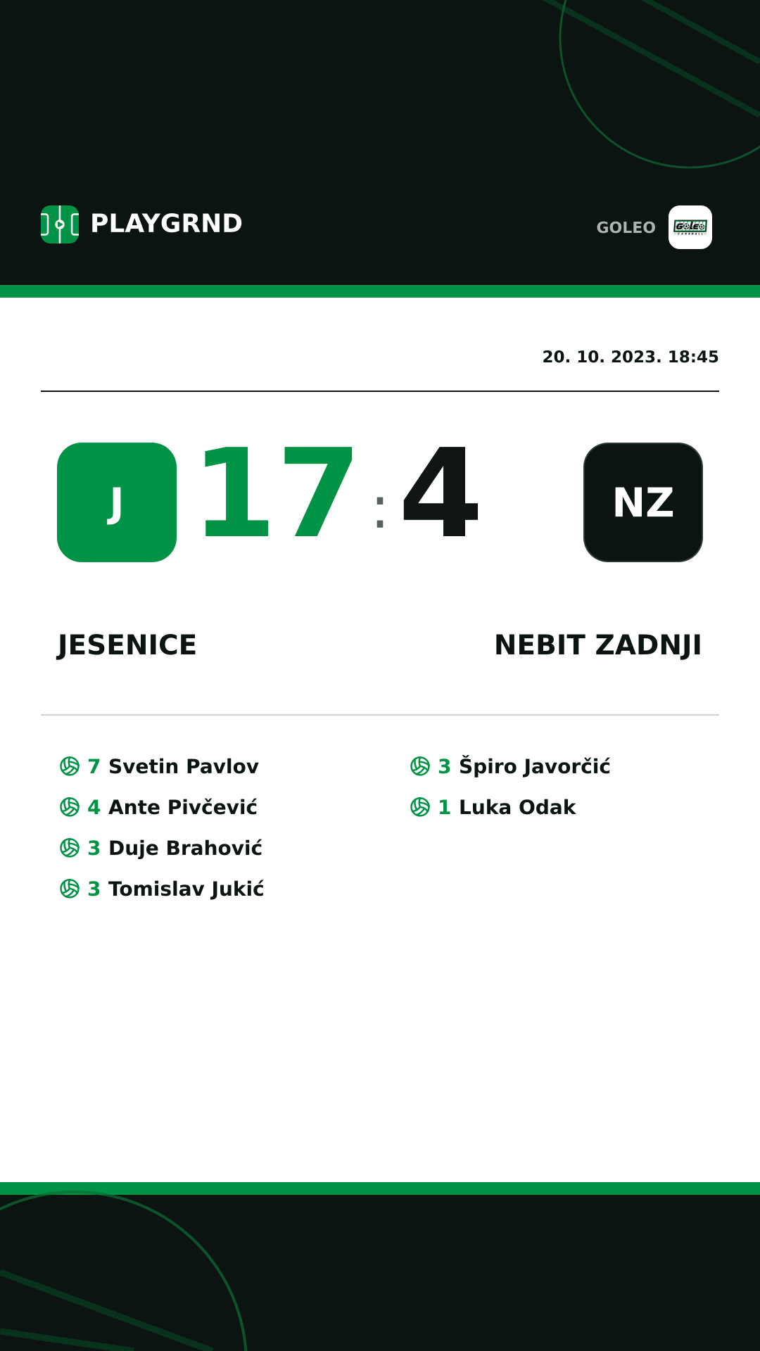 Instagram slika: Jesenice 17:4 Nebit zadnji