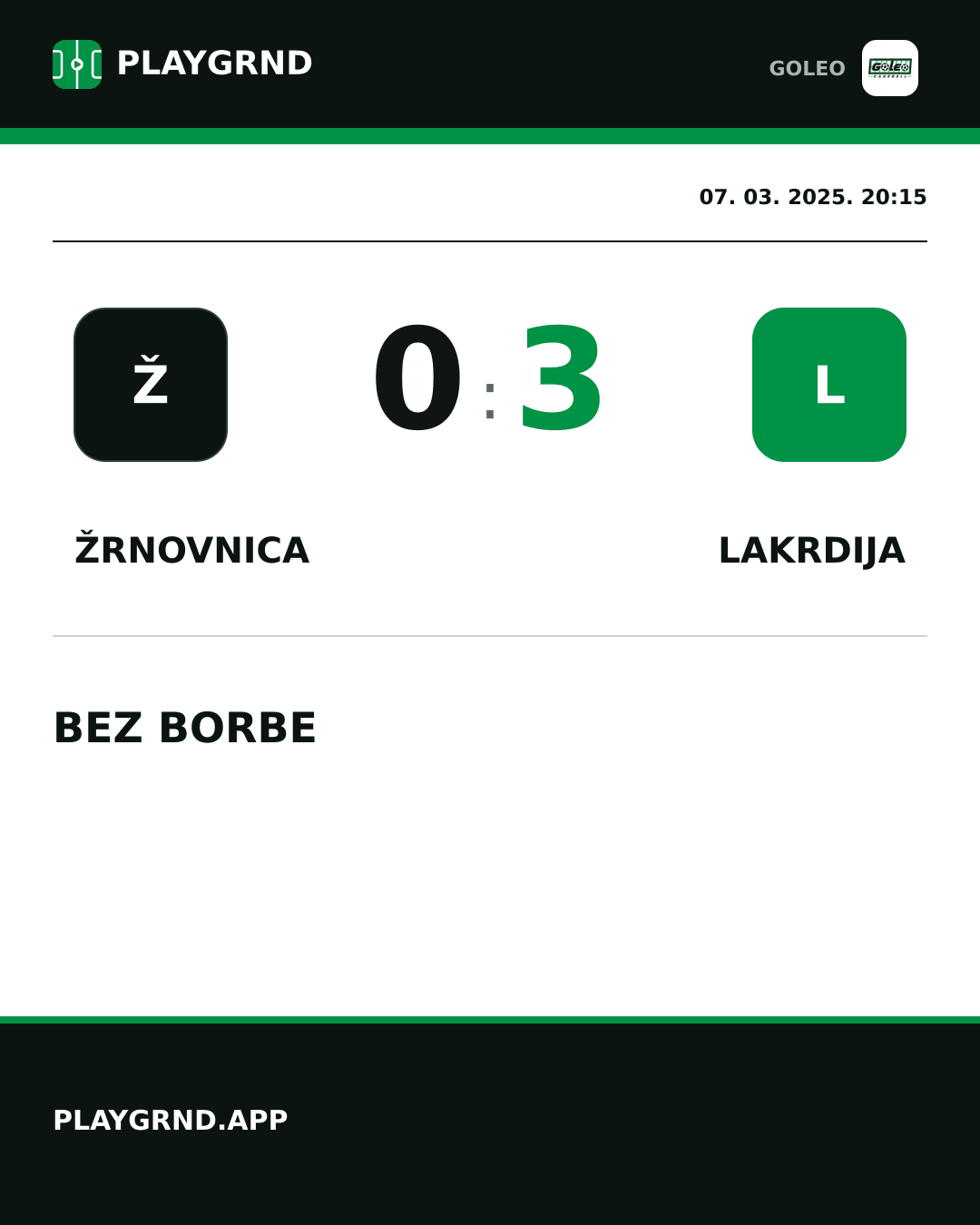 Instagram slika: Žrnovnica 0:3 Lakrdija