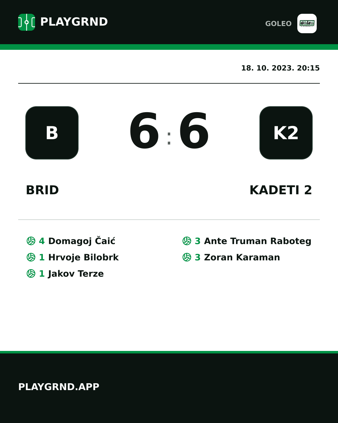 Instagram slika: Brid 6:6 Kadeti 2