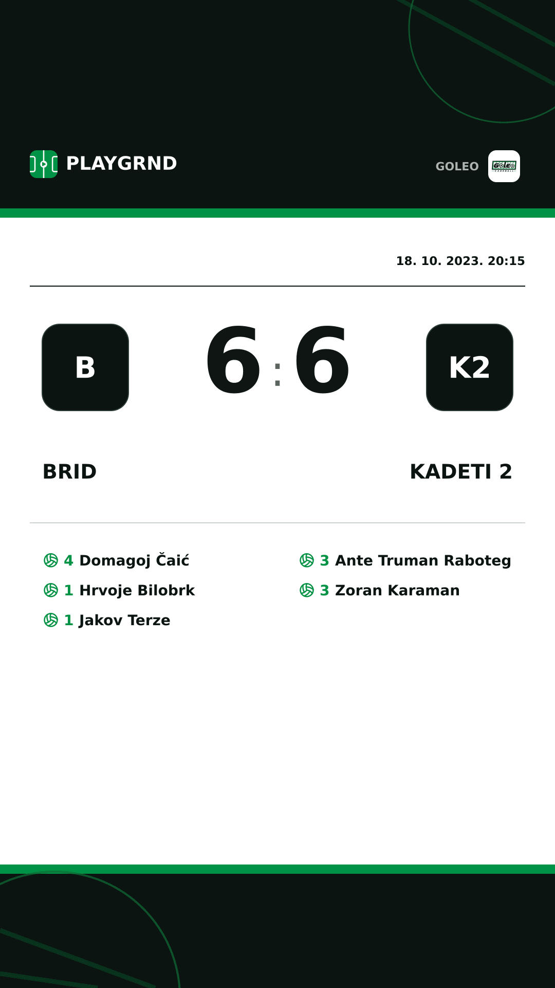 Instagram slika: Brid 6:6 Kadeti 2
