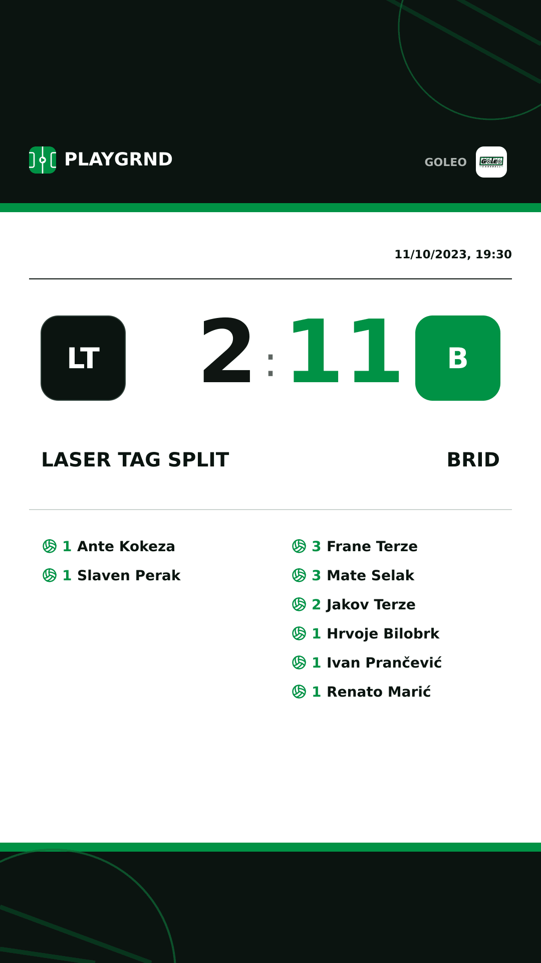 Instagram artwork: Laser tag Split 2:11 Brid