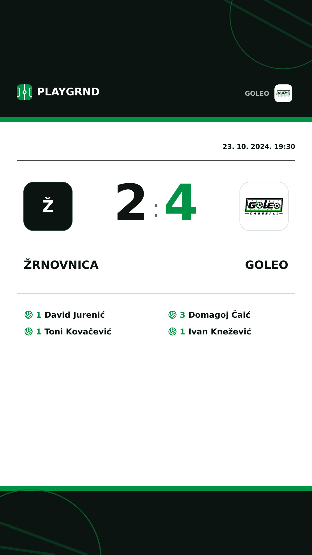 Instagram slika: Žrnovnica 2:4 Goleo