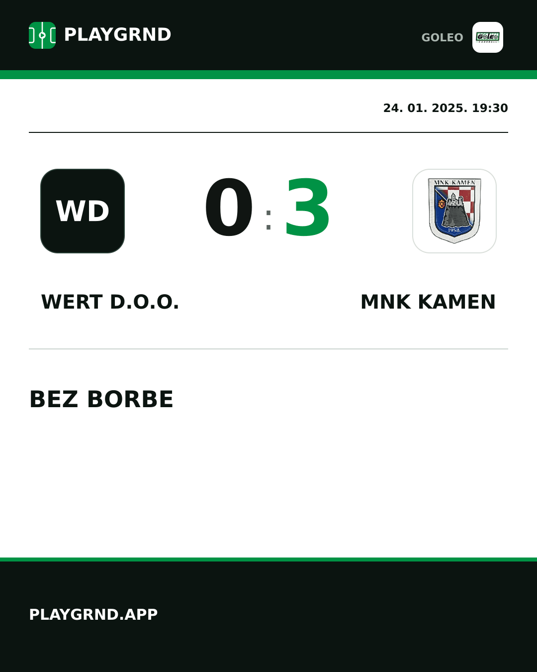 Instagram slika: Wert d.o.o. 0:3 MNK Kamen