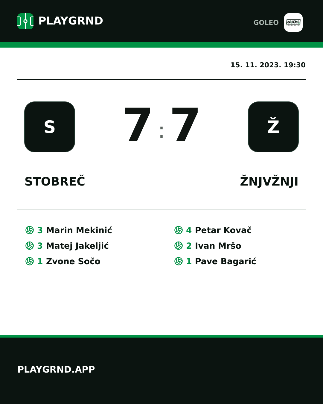 Instagram slika: Stobreč 7:7 Žnjvžnji