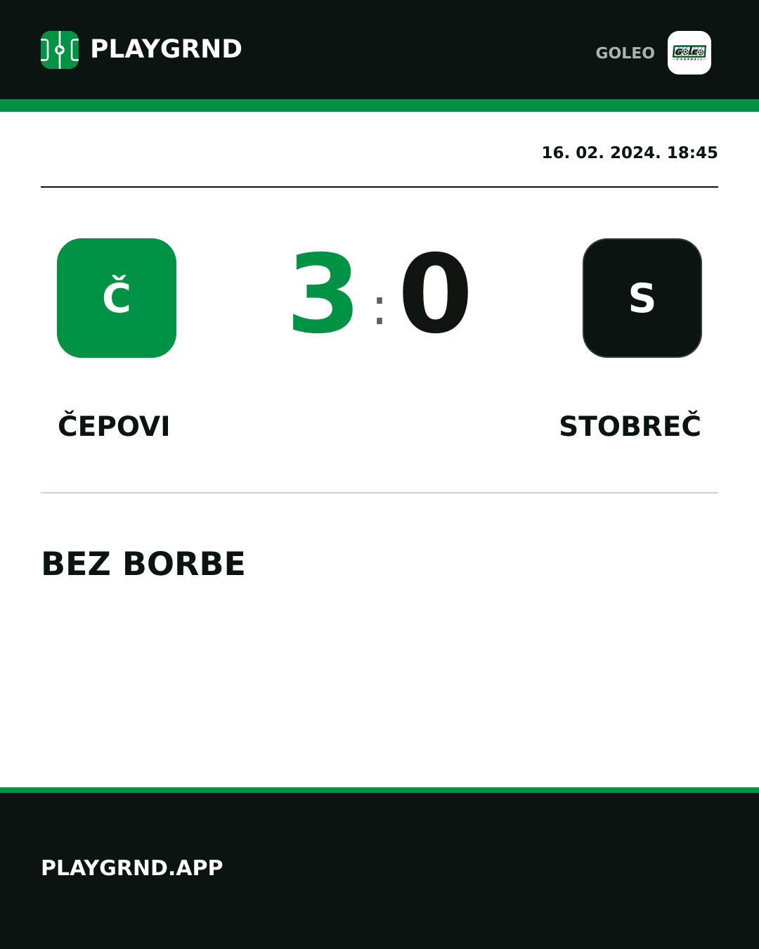 Instagram slika: Čepovi 3:0 Stobreč