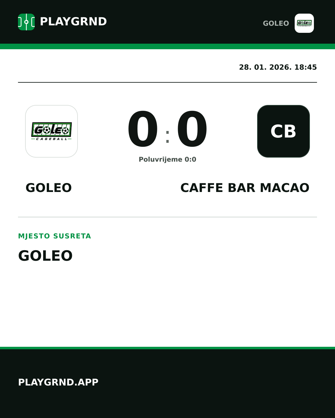 Instagram slika: Goleo 0:0 Caffe bar Macao