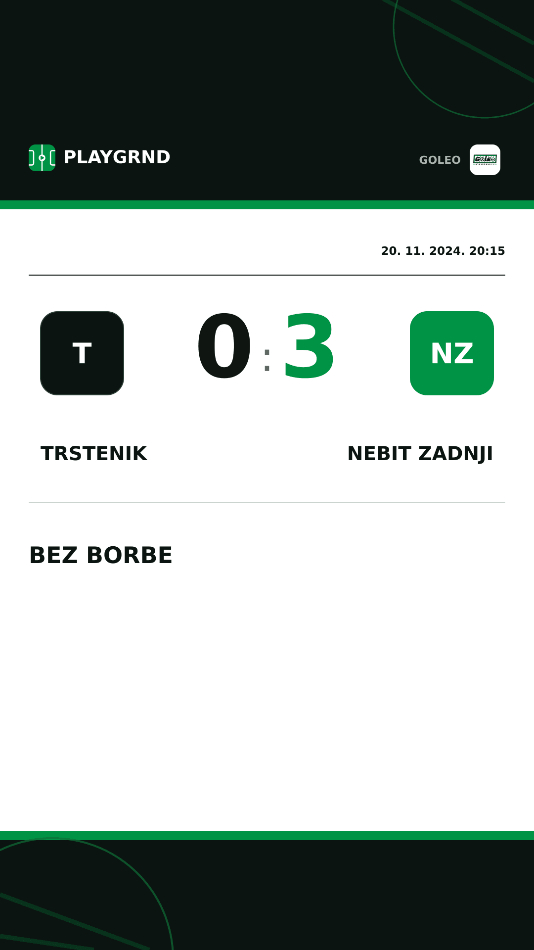 Instagram slika: Trstenik 0:3 Nebit zadnji