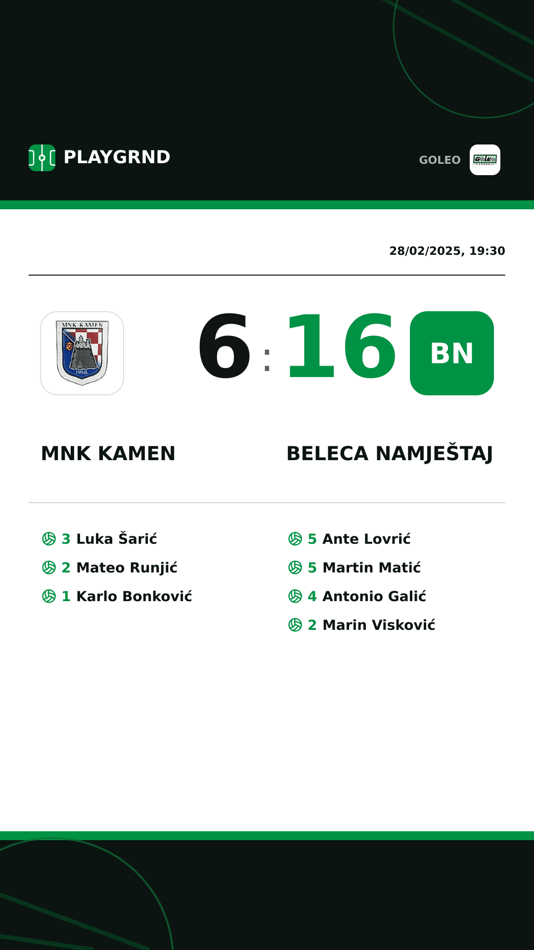 Instagram artwork: MNK Kamen 6:16 Beleca namještaj